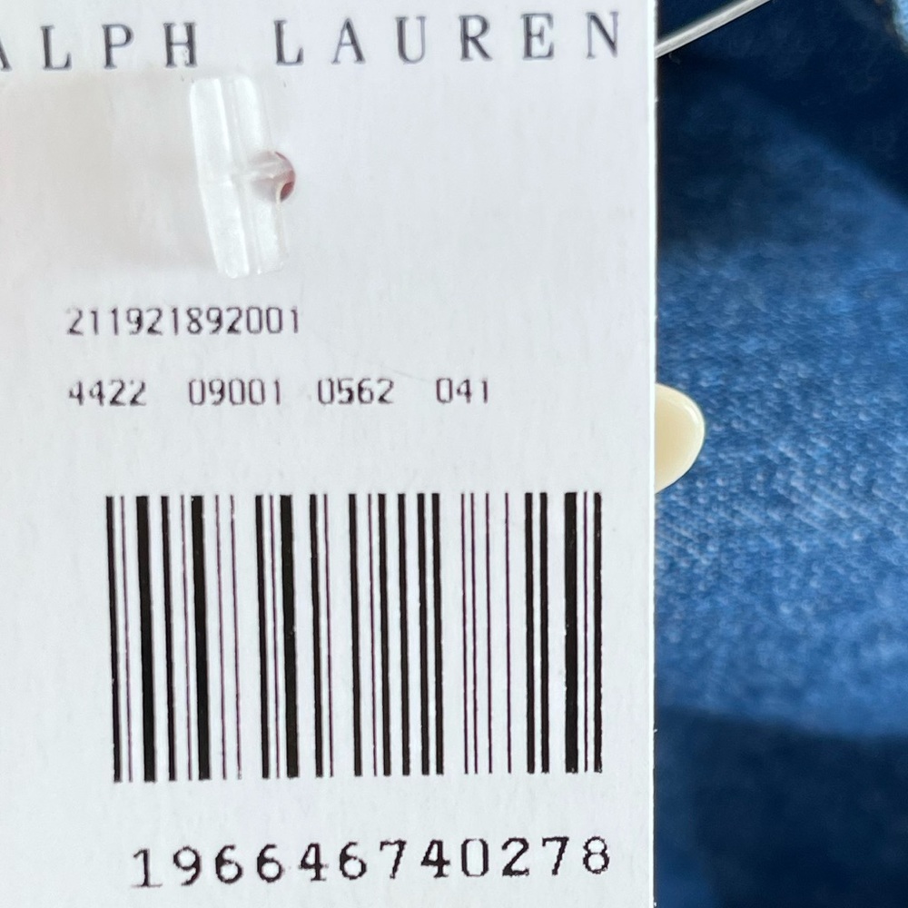 Polo Ralph Lauren ruffled cotton chambray denim wrap skirt NWT adjustable size - Picture 10 of 10